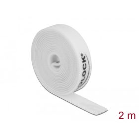   Delock Velcro fehér ragasztó szalag guriga Hx 2 m x Sz 15 mm (18386)