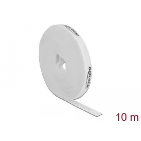   Delock Velcro fehér ragasztó szalag guriga Hx 10 m x Sz 15 mm (18388)
