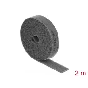   Delock Velcro szürke ragasztó szalag guriga Hx 2 m x Sz 15 mm (18389)