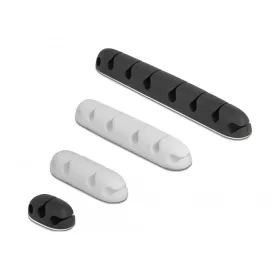   Delock Kábeltartó, öntapadó, kombinált készlet 4 db fekete / fehér (18402)
