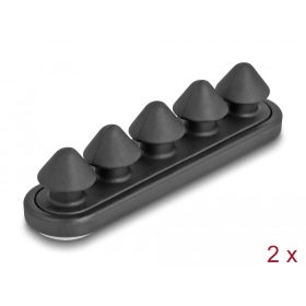 Delock Öntapadós kábeltartó 5 bújtatóval 2 db fekete