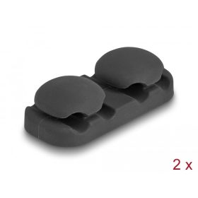 Delock Öntapadós kábeltartó 4 bújtatóval 2 db fekete