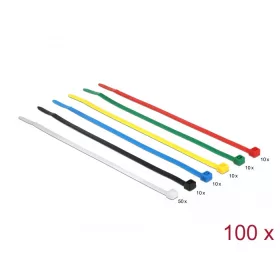 Delock színes kábelkötözők, 200mm x 3.6 mm, 100 darab