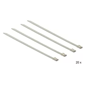   Delock Rozsdamentes acél kábelkötegelők, 150 x 4,6 mm (H x Sz), 20 darab