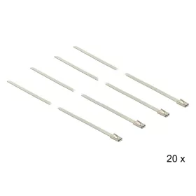   Delock Rozsdamentes acél kábelkötegelők, 350 x 4,6 mm (H x Sz), 20 darab