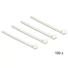   Delock Kioldható kábelkötegelők, fehér szín, 150 x 7,2 mm (H x Sz), 100 darab (18638)
