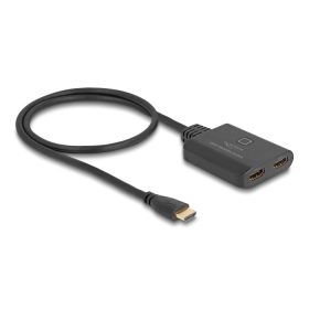   Delock HDMI kapcsoló 2 x HDMI bemenet - 1 x HDMI kimenet 8K 60 Hz, integrált kábellel 50 cm