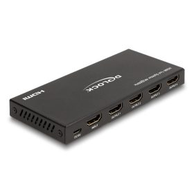   Delock HDMI elosztó 1 x HDMI megoszlik 4 x HDMI-vé, 4K 60 Hz kimenettel és downscalerrel (18652)