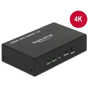   Delock HDMI UHD-es elosztó 1 x HDMI-bemenet > 2 x HDMI-kimenet 4K (18682)