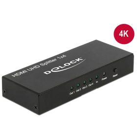   Delock 18684 HDMI UHD-es elosztó 1 x HDMI-bemenet > 4 x HDMI kimenet 4K