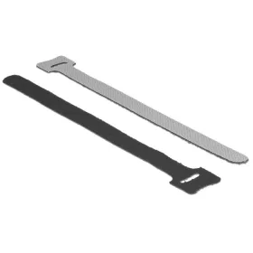   Delock Hurkolható kábelkötegelő 200  x 12 mm 10 db fekete (18687)