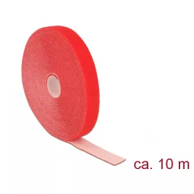 Delock tépőzáras szalagtekercs 10mx20mm piros (18724)