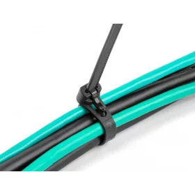   Delock Kábelösszekötő újrahasznosítható hőálló hossza 200 mm, szélessége 7,5 mm, 100 db. Fekete