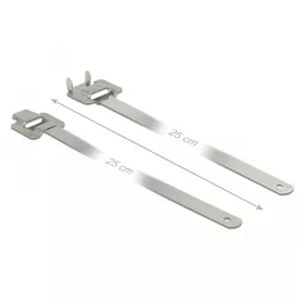   Delock Rozsdamentes acél, újrahasználható kábelkötegek összeköto kampóval hossz: 250 mm szélesség: 1