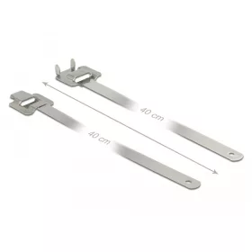   Delock Rozsdamentes acél, újrahasználható kábelkötegek összeköto kampóval hossz: 400 mm szélesség: 1 (18764)