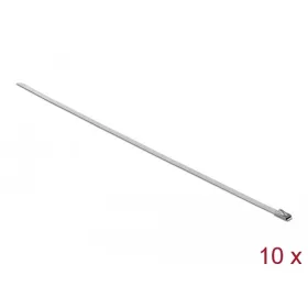   Delock Rozsdamentes acél kábelkötegelők, 500 x 4,6 mm (H x Sz), 10 darab