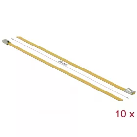   Delock Rozsdamentes Acél Kábelkötegek Hossza 200 x Szélesség 4,6 mm sárga 10 db.