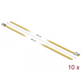   Delock Rozsdamentes Acél Kábelkötegek Hossza 400 x Szélesség 4,6 mm sárga 10 db. (18787)