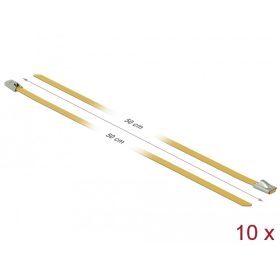   Delock Rozsdamentes Acél Kábelkötegek Hossza 500 x Szélesség 4,6 mm sárga 10 db. (18788)