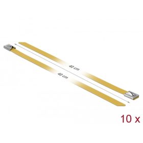   Delock Rozsdamentes Acél Kábelkötegek Hossza 400 x Szélesség 7,9 mm sárga 10 db.