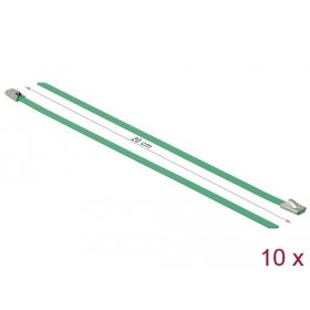   Delock Rozsdamentes Acél Kábelkötegek Hossza 200 x Szélesség 4,6 mm zöld 10 db.
