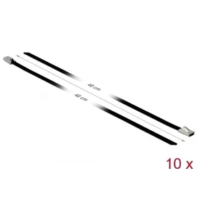   Delock Rozsdamentes Acél Kábelkötegek Hossza 400 x Szélesség 4,6 mm fekete 10 db. (18811)