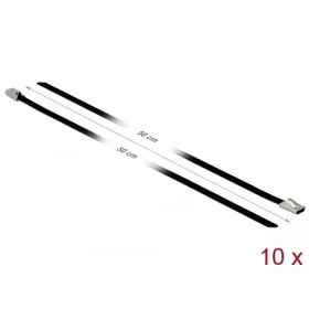   Delock Rozsdamentes Acél Kábelkötegek Hossza 500 x Szélesség 4,6 mm fekete 10 db. (18812)