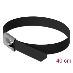   Delock Rozsdamentes Acél Kábelkötegek Hossza 400 x Szélesség 7,9 mm fekete 10 db. (18815)