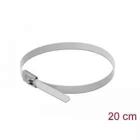  Delock Rozsdamentes Acél Kábelkötegek Hossza 200 x Szélesség 4,6 mm fehér 10 db. (18817)