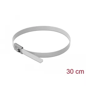   Delock Rozsdamentes Acél Kábelkötegek Hossza 300 x Szélesség 4,6 mm fehér 10 db. (18818)
