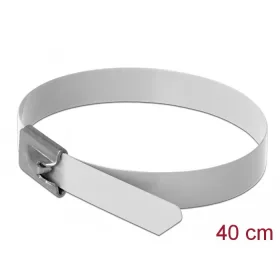   Delock rozsdamentes acél kábelkötegelő 400x7,9mm fehér 10db (18823)
