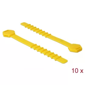   Delock Szilikon kábelkötegelo újrahasznosítható 10 darabos csomagban sárga (18830)
