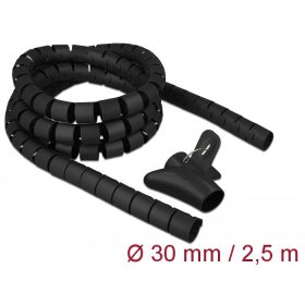   Delock spirális kábelburkolat behúzó eszközzel 2,5m x 30mm fekete (18838)