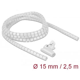   Delock spirális kábelburkolat behúzó eszközzel 2,5m x 15mm fehér (18839)