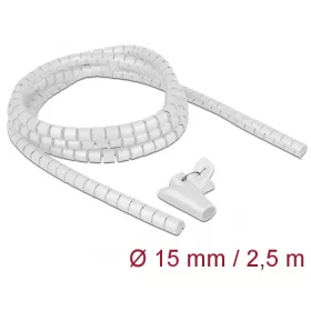   Delock spirális kábelburkolat behúzó eszközzel 2,5m x 15mm fehér (18839)