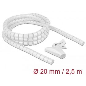   Delock spirális kábelburkolat behúzó eszközzel 2,5m x 20mm fehér (18840)