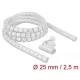 Delock Spirális kábelburkolat behúzó eszközzel 2,5 m x 25 mm fehér