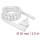 Delock Spirális kábelburkolat behúzó eszközzel 2,5 m x 30 mm fehér