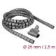 Delock Spirális kábelburkolat behúzó eszközzel 2,5 m x 25 mm szürke