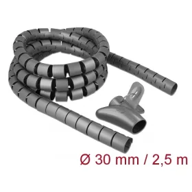   Delock spirális kábelburkolat behúzó eszközzel 2,5m x 30mm szürke (18846)