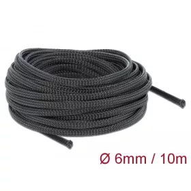   Delock fonott kábelharisnya nyújtható 10mx6mm fekete (18848)