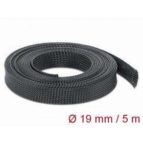   Delock Fonott kábelharisnya nyújtható 5 m x 19 mm fekete (18850)