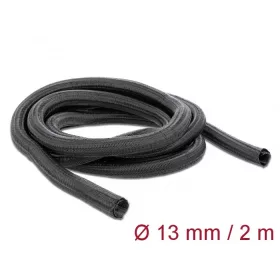   Delock Fonott kábelharisnya önzáródó 2 m x 13 mm fekete (18853)