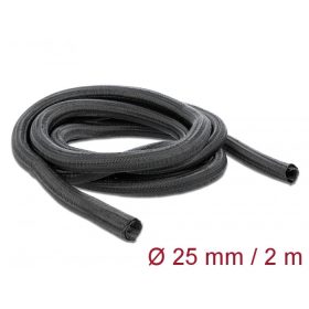   Delock Fonott kábelharisnya önzáródó 2 m x 25 mm fekete (18856)