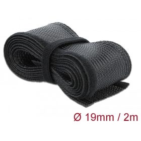 Delock Fonott kábelharisnya tépozárral 2 m x 19 mm fekete