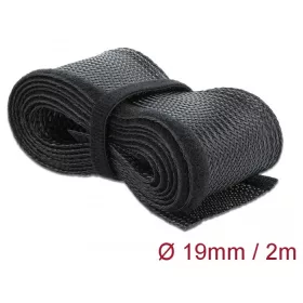Delock Fonott kábelharisnya tépozárral 2 m x 19 mm fekete