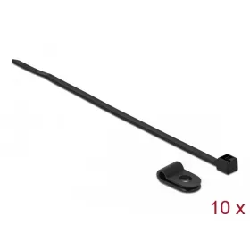   Delock Fekete színű, összekapcsoló pánt készlet 3,2 mm H 100 x Sz 2,5 mm kábelekkel (18860)