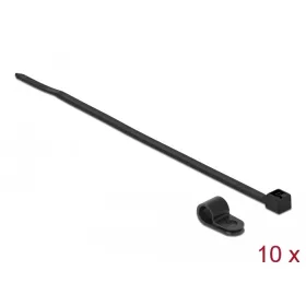   Delock Fekete színű, összekapcsoló pánt készlet 6,4 mm H 200 x Sz 3,6 mm kábelekkel (18864)