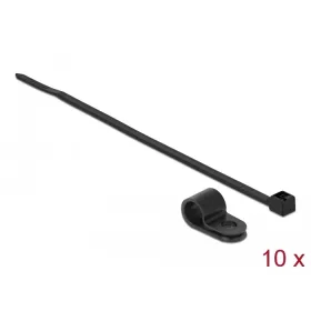   Delock Fekete színű, összekapcsoló pánt készlet 9,5 mm H 200 x Sz 4,8 mm kábelekkel (18868)