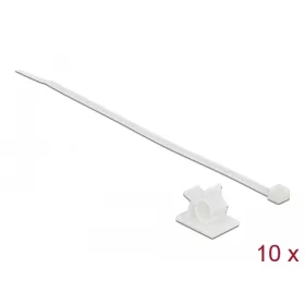   Delock Fehér, 25 x 18 mm-es kábelfogó H 200 x Sz 3,6 mm - kábellel (18877)